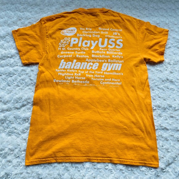 Playuss Washington DC Orange Bud Light Balance Gym Cotton  Tee Shirt Sz Medium - Picture 2 of 5